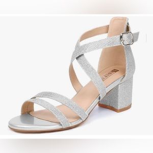 Women’s Block Low Chunky Heel Open Toe Ankle Strap Dress Evening Shoe for Women